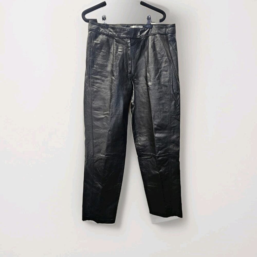 Vintage Bagatelle Black Leather Pants Women 12 Casual Office Event 90s Y2K Goth